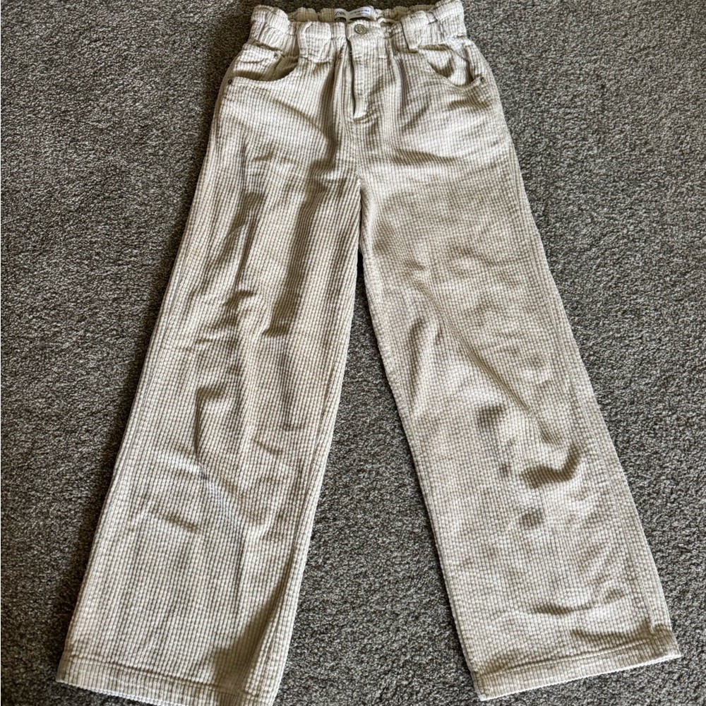 Zara Kids Beige Checkered Jeans